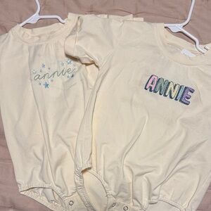 Yellow Baby T Shirt Bubbles with 'Annie' Embroidery